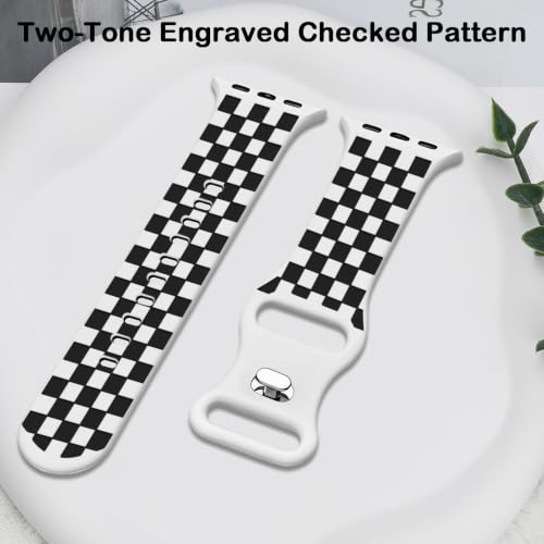 HAYONLIY Checked Engraved Cute Band Compatible with Apple Watch Band by HAYONLIY - Used condition - Image 3