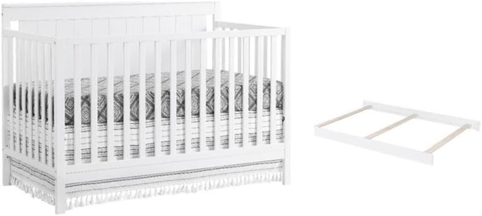 Pemberly Row Set of 2 4-in-1 Convertible Crib & Full Bed Conversion Kit in White