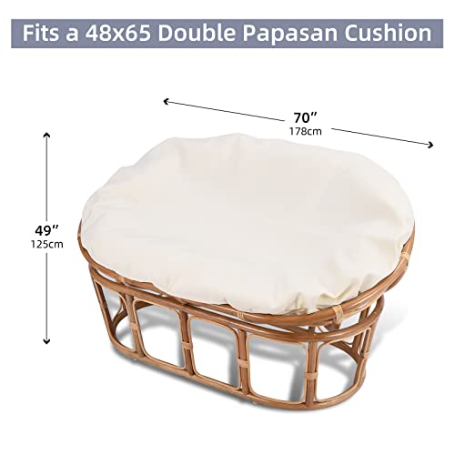 Double Papasan Chair Cushion Covers Only, Outdoor Indoor Cushion Waterproof Slipcover For Double Papasan Wicker Egg Chair, Internally Fixed Removable Zippered Papasan Chair Cushion Cover (Navy Blue) #TOP1