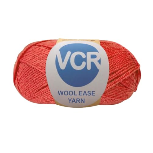 Image of VCR Coral Red Wool Ease Yarn, 100 Grams Hank, 260 Meters Length, 100% Wool Ball for Crochet and Knitting, Suitable for Mufflers, Scarves & cowls Pack of 1