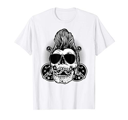 Rockabilly Hombre Mujer Motera Ropa Calaveras Retro Motero Camiseta