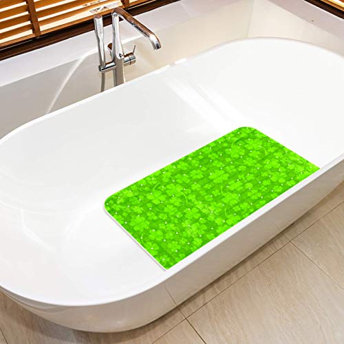 Tapis de douche antidérapant baignoire perforé ventouses vert 35x60cm - 6