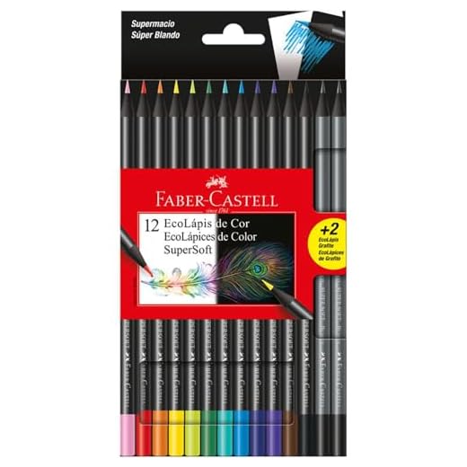 Lápis de Cor, Faber-Castell, EcoLápis Supersoft, 120712SOFT+2, 12 Cores + 2 Grafite