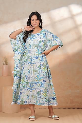 Image of BLOCKS OF INDIA Hand Block Kaftan in Cotton Fabric