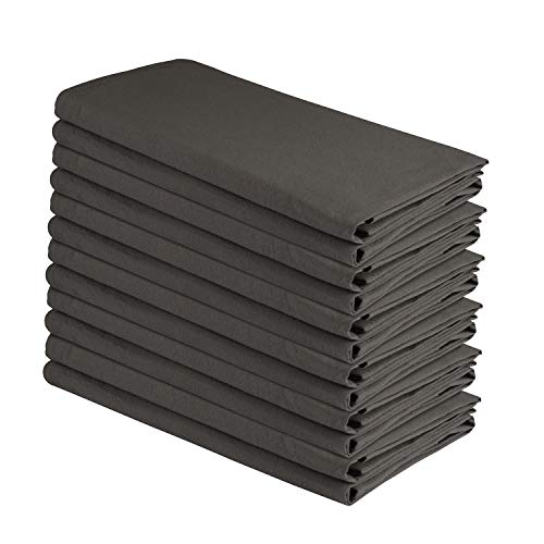 DG Collections 100% Cotton Flour Sack Towels – 12 Pack, 27x27 Inches, Grey, Lint-Free, Pre-Washed, Hemmed Edges – Reusable Kitchen Towels for Cleaning, Embroidery, Printing & Crafts - Grey