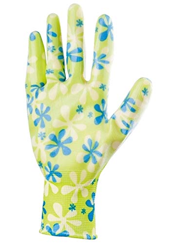 PALISADPolyester garden gloves, nitrile-dipped, green (Small)