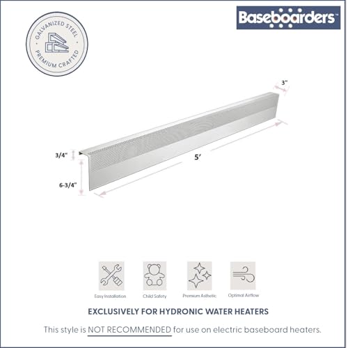 image for Baseboarders Basic Series 5 ft (60 in) Galvanized Steel Slip-On Basebo