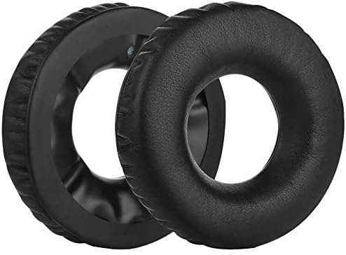 Geekria QuickFit Protein Leather Replacement Ear Pads for Sennheiser HD25-1, HD25-II, HD25SP, HD25SP-II Headphones Earpads, Headset Ear Cushion Repair Parts (Black)
