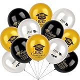BestoFun 21 Stück Graduation Luftballons Abi 2025 Abschlussfeier Luftballons– 12 Zoll Schwarz Gold Latexballons für Abschlussfeier Oberschule Universität Deko