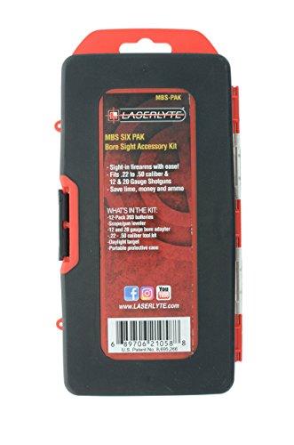 Laserlyte Mbs-Pak Universal Laser Bore Sight Accessory Kit With Bubble Level, Daylight Target, Shotgun Adapters, Extra Batteries And Carrying Case Black 8" X 5.5" X 1.75" #TOP1