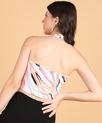 Image of POPWINGS Women Casual Black & Yellow Fruit Print Sleeveless Strap Crop Top | Women Tops | Women Regular Tops | Women Tops | Women Stylish Tops