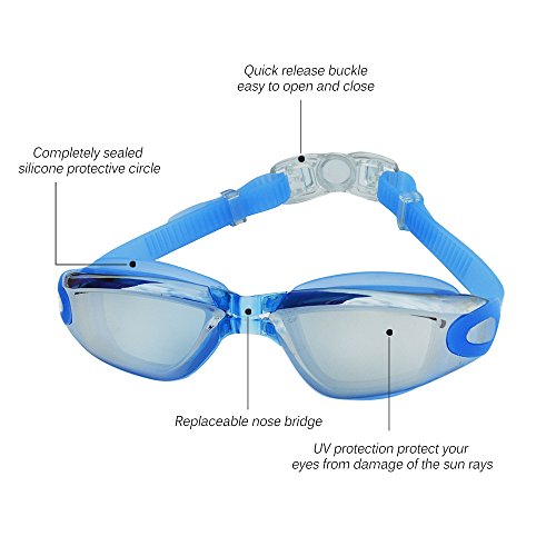 DECDEAL Resistente à água ajustável anti-nevoeiro uv escudo proteção óculos de natação adulto óculos