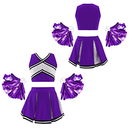 Disfraz Kids Cheerleading Halloween 14 Años Morado miniatura 5