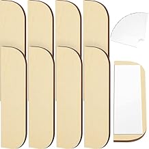 3.5 Inch Hinge Repair Wooden Plate Door Hole Cover Plate Wooden Hinge Filler Wood Repair Kit Kitchen Cabinet Hinges Cabinet Door Blanks with Double Sided Tapes8 Pack