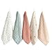 5 St&uuml;ck Musselin Waschlappen, 23x23 CM Baby Waschlappen Neugeborene, 100% Baumwolle Musselin Waschlappens Baby, Mehrweg Babywaschlappen, Mehrfarbig Mullt&uuml;cher, f&uuml;r Babys Jungen M&auml;dchen