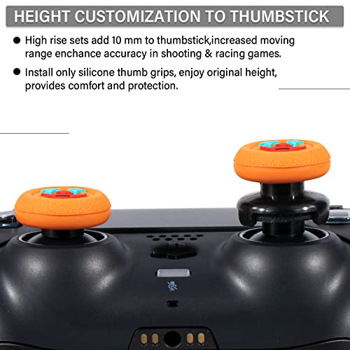 Playrealm FPS Extensor Thumbstick e textura borracha silicone Grip Cover 4 conjuntos para controle P
