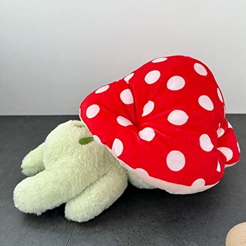 Frog Plush Toys, 10" Cute Frog with Red Mushroom Hat Stuffed Animals, Kawaii Plushies Gift for Kids Girls Adults Valentines Birthdays Gift(Light Green Red hat, 10inch - Image 6