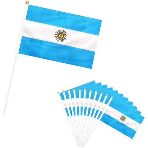 Pack de 20 Banderas de Argentina de Mano, 14 x