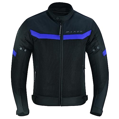 RAXUS Chaqueta Moto Verano Para Hombre Storm Homologada CE (S, AZUL)