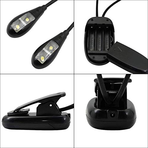 image for QUMOX LED Book Light, Portable Music Stand Lights, Dual Head, 4-Level 