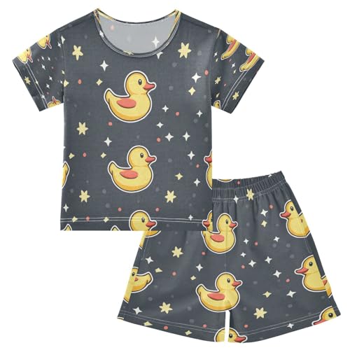Short Sleeve Pajamas Sets Summer Cotton Sleepwear Red Mouth Duck