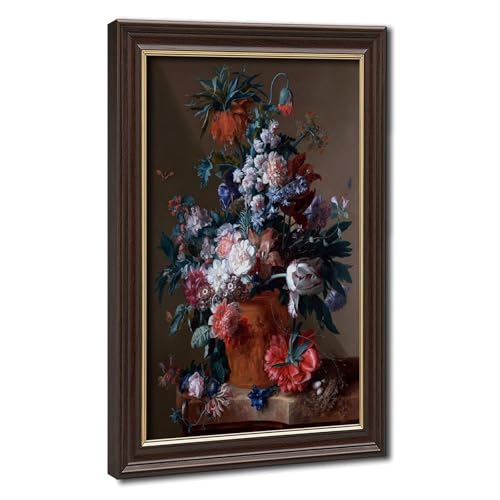 Vase de fleurs Jan Van Huysum tableau floral pour salon chaleureux