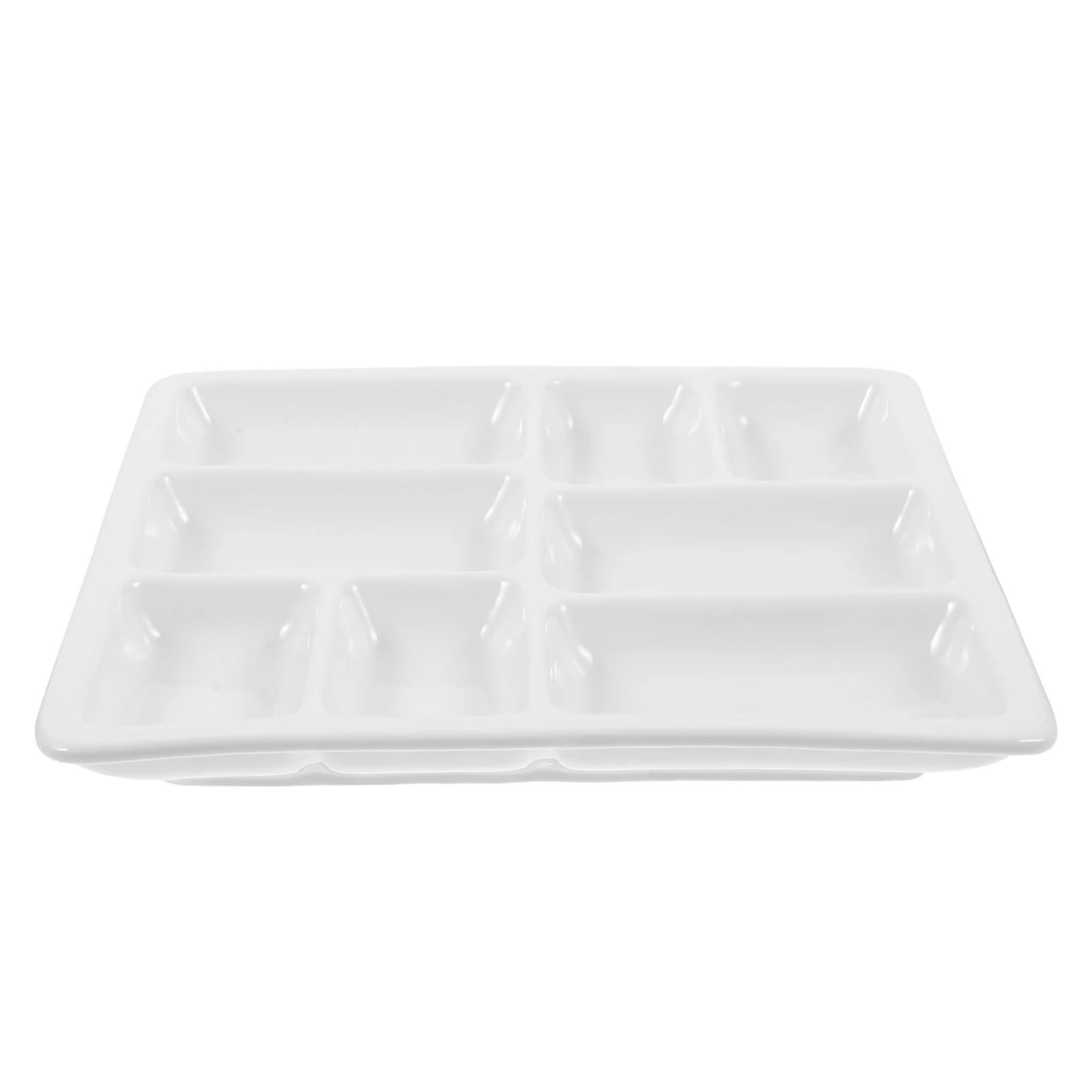 Flat Paint Mixing Palette， White Ceramic Paint Mix Palette Travel Tray for Watercolor Gouache Acrylic