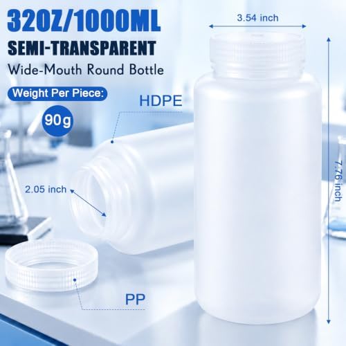 48 Pcs 32oz/1000ml Leakproof Hdpe Wide Mouth Bottles Bulk — 사진 2