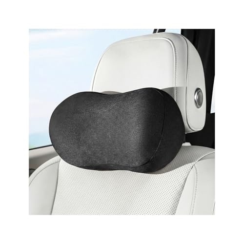 SWPHRT Car Headrest Pillow, Memory Foam Ergonomic Vehicle Neck Pillow with Adjustable Strap, Automotive Interior Seat Neck Support Cushion, Universal for SUV Automobile Truck (Black)