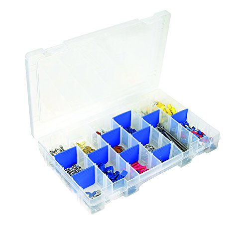 Flambeau 4006 Tuff Tainer See-Through Storage Box, 6 Fixed Compartments, 10 Zerust Dividers