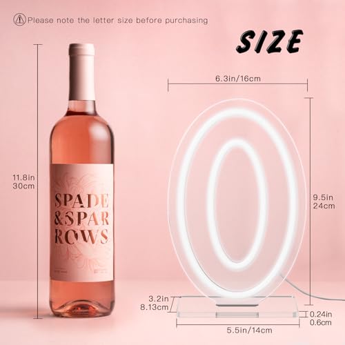 Image of YALLOVE Neon Sign Number 0, 9.8 inches Height USB Powered Night Light-up Numbers for Birthdays Decor, Party Anniversary, Cafe Bar Decor (Small)