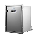 CIGREEN 12 Volt RV Refrigerator Built-in Fridge Compressor Refrigerator Mini Fridge with Freezer for Apartment Office Boat Yacht RV Caravan (Silver Stainless Steels, 40L)