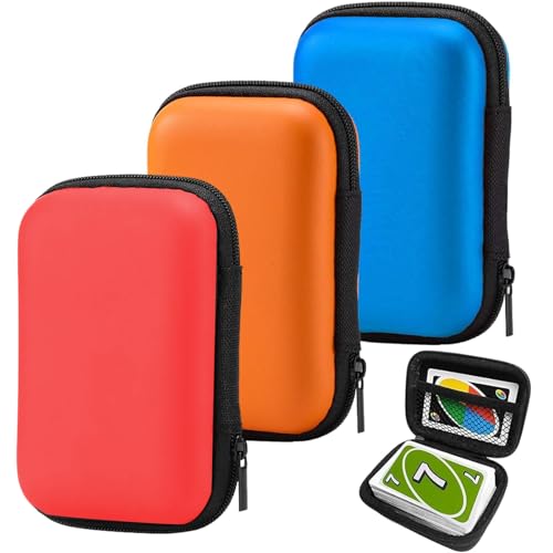 Auiremrti 3 Piezas Caja De Tarjetas De Juego, para Juegos De Cartas, Robusto Estuche De Tarjetas Impermeables para Skipbo, Uno Juego De Cartas