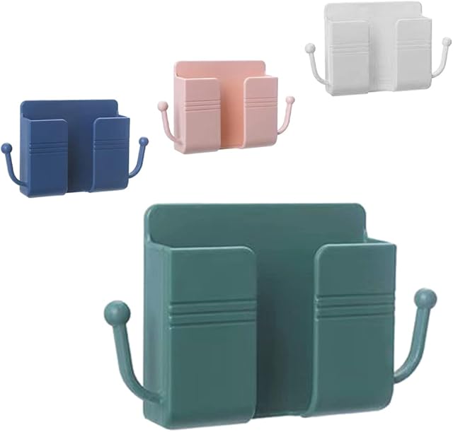 4 Pcs Remote Controls Holders Universal Remote Control Storage Box Adhesive Phone Holder Wall Mounted for Smartphones Cellphone Bracket Suitable for Home and Office Office Supply Accessories