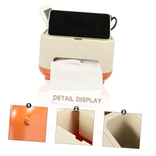 Boîte de rangement de mouchoirs avec couvercle compartimenté pour bureau - 7