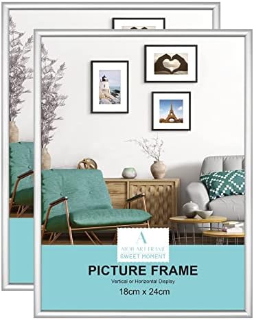 A3 Certificate Picture Frame,2 Pack Black Aluminium Photo Frame with plexiglass for Wall Mount Display,29.7x42 cm,Set of 2