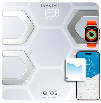 INEVIFIT EROS Bluetooth Body Fat Scale with Smartphone App, Digital Bathroom Body Composition Analyzer, 400 lbs Capacity