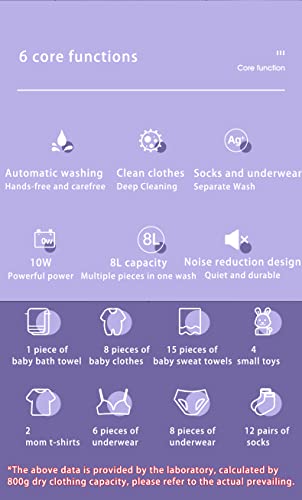 12L Portable washing machine for Washing Baby Clothes, Underwear, Suitable for Camping, RV, Travel, Small Spaces(UK power-purple) - Image 5