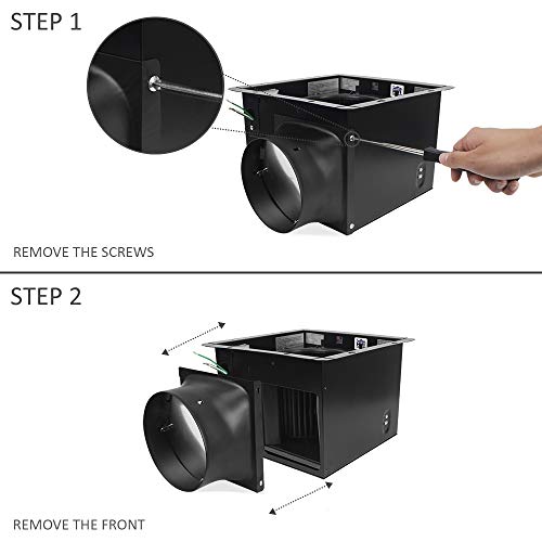 BV Bathroom Exhaust Fan 200CFM - 2.0 Sones, 6" Duct Collar, Rooms Up to 200 Sq. Ft.| Ventilation Fan, Stainless Steel - Ultra-Quiet & HVI 2100