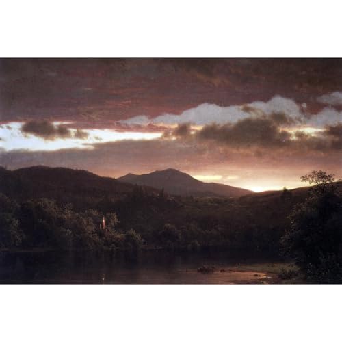 Impression giclée d'art Twilight par Frederick Edwin Church, affiche premium 61x81cm