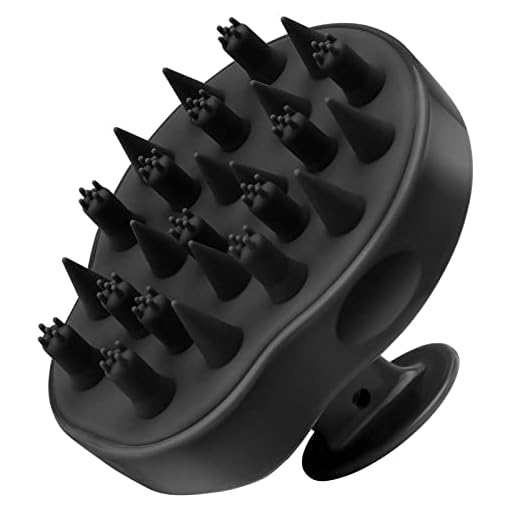 FReatech Uppdaterad Hårbotten Massager Schampo Borste med 2 Typer Silikon Borst, Fint Rengör & Skrubba Försiktigt, Ta Hand om Känslig och Känslig Hårbotten, Exfoliera och Stimulera Hårväxt, Svart