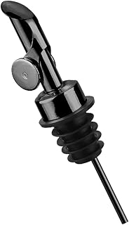 Olive oil dispenser spout, pour spouts,304stainless steel automatic opening and closing spout, leak-proof, for olive oil, vinegar, wine and other liquid bottles (304black)…