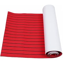 DYRABREST EVA Foam Faux Teak Boat Decking Sheet 94.5X 35.4 Inch Boat Flooring Decking 6MM Thick Non-Skid Self-Adhesive for Marine Yacht RV Swimming Pool Garden