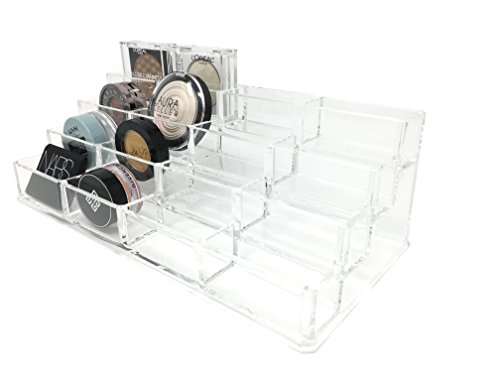 Byalegory Tiered Eyeshadow Makeup Organizer | 16 Space Cosmetic Storage, 4 Tiers (Clear) #TOP2