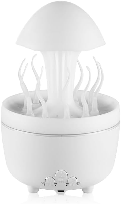 Miniatura 9 de 300ml Cute Diffuser Jellyfish Humidifier with 7 Changing Colors LED Lights, Rain Cloud Diffuser for Home Bedroom Office