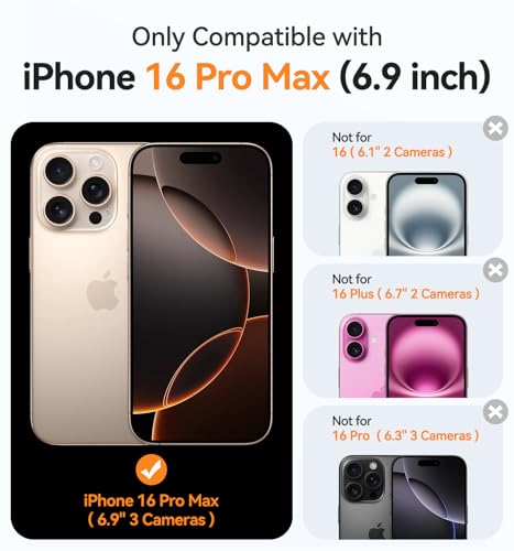 CANSHN Magnetic Compatible with iPhone 16 Pro Max Case Clear, Upgraded [Full Camera Protection] [Compatible with Magsafe] Non-Yellowing Protective Shockproof Bumper Phone Cover 6.9 inch - Clear by CANSHN - Image 2