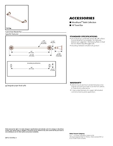 Delta Faucet 73224-Ss Woodhurst Wall Mounted 24" Towel Bar In Stainless #TOP5