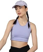 Rock Paper Scissors Premium Seamless Non-Padded Slip On Sports Bra Cross Back Bra High Impact Workout Black Bras Activewear Sports Bra Lavender