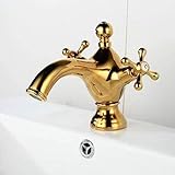 Gold Bidet Faucet Wave Tap Double Handle Golden Bidet Mixer Crane Antique Brass Faucet Bathroom Faucet