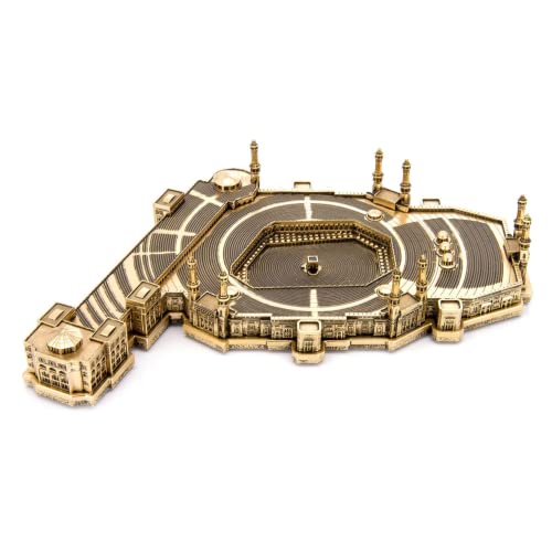 VOGUEHOMEDECOR Masjid Al Haram Figurine | Kaaba Replica | Islamic Table Desk Decor, Living Room Home Decoration | Islamic Art | Muslim Home Office Gift | Eid Ramadan Gift (Gold)